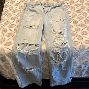 American Eagle Strigid Super High-Rise Baggy Straight Womens Sz. 8 LONG